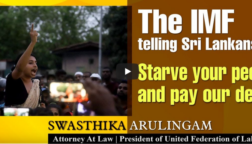THE IMF TELLING SRI LANKANS: STARVE YOUR PEOPLE AND PAY OUR DEBT !